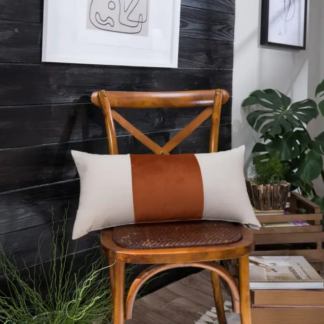 Μαξιλαροθήκη Linus 05 TEORAN 30x60cm με γέμιση 3