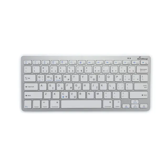 MediaRange Compact-sized Bluetooth 5.0 keyboard with 78 ultraflat keys Silver (MROS132-GR)