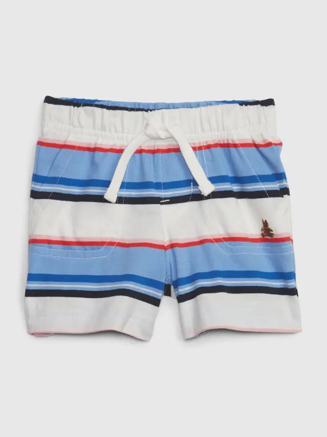 Multi Βρεφικό 100% Οργανικό Βαμβάκι Mix and Match Pull-On Σορτς MULTI STRIPE BLUE