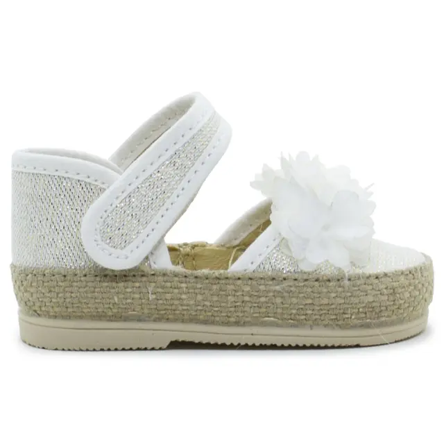 Εσπαντρίγια Vulladi Λευκή με Glitter και λουλούδια 8501-701 - 23