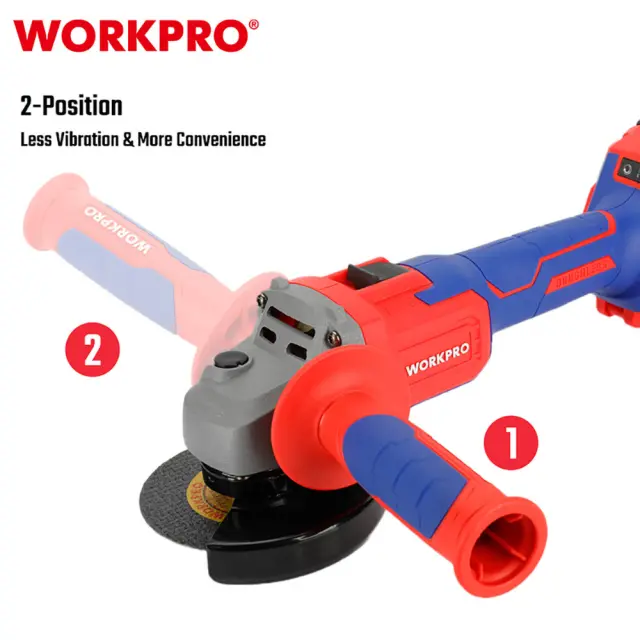 WORKPRO ΕΠΑΝΑΦΟΡΤΙΖΟΜΕΝΟΣ ΓΩΝΙΑΚΟΣ ΤΡΟΧΟΣ Φ115mm 20V-Li BL SOLO** WP392003 (PROFI) 3