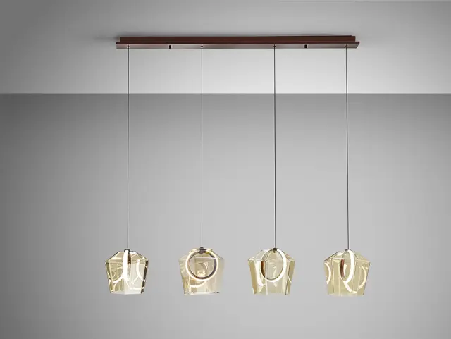 Ingrid 279680 – Κρεμαστό Φωτιστικό Οροφής 4L Champagne LED Dimmable Bronze 2