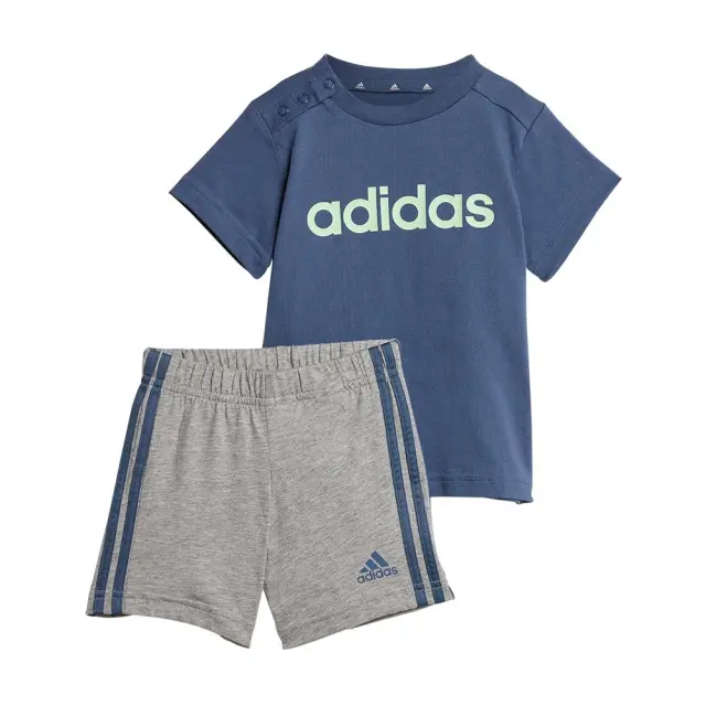 adidas Sportswear Infant's Lineage Cotton Tee Set Γαλάζιο - Γκρι IS2497 (adidas Sportswear)