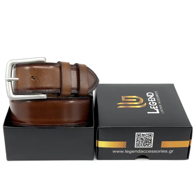 Κονιάκ Δερμάτινη Ζώνη Full Grain 4 cm 3