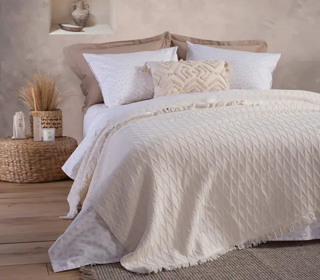 Κουβέρτα Υπέρδιπλη Nef-Nef Homeware Serenity Outlast Ecru 2