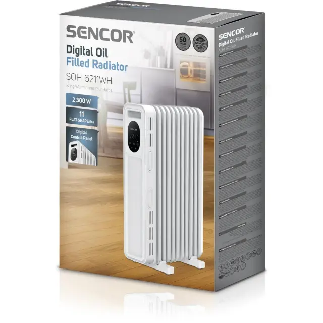 Καλοριφέρ Λαδιού Sencor SOH 6211WH 11 Φέτες 2500W με Θερμοστάτη 2