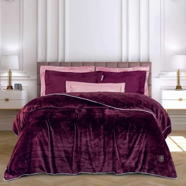 Κουβέρτα 170x240 Μονή 320gsm Fleece Essential Greenwich Polo Club 4440 Bordeaux 100% Πολυέστερ