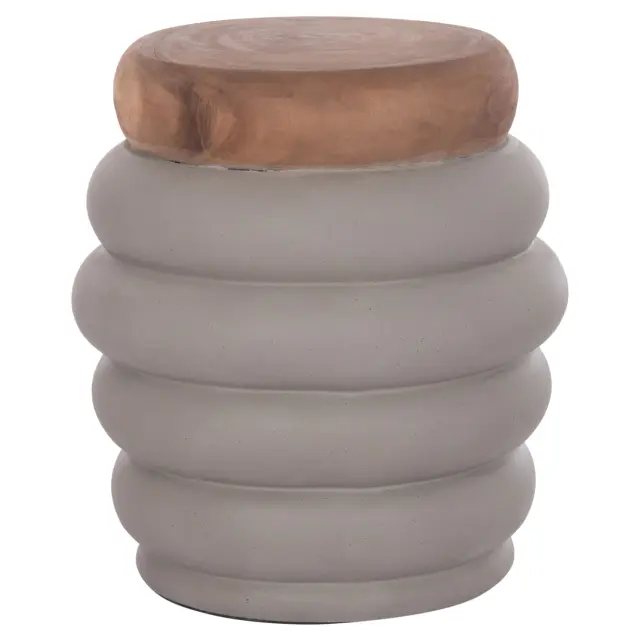ΣΚΑΜΠΟ FB918172.03 FIBER CEMENT ΓΚΡΙ- ΞΥΛΟ TEAK TOP Φ45x46Υεκ.