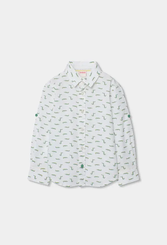 Boboli Poplin πουκάμισο με τύπωμα για αγόρι 813103-9871