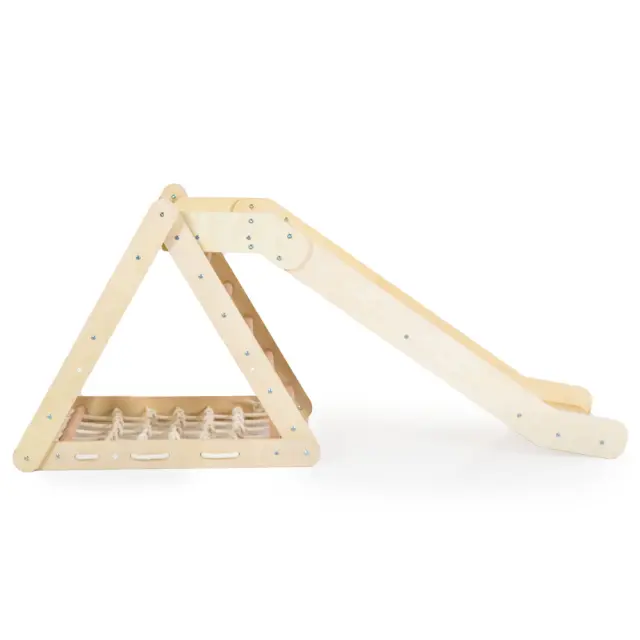 Moni Toys Pikler Triangle Ξύλινο Τρίγωνο Αναρρίχησης Montessori με Τσουλήθρα 2 σε 1 12+ Μηνών 2