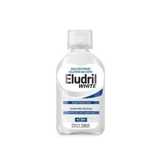ELGYDIUM Eludril White Daily Mouthwash Stain Prodection Στοματικό Διάλυμα Καθημερινή Χρήσης Κατά των Λεκέδων για Δυνατά, Λαμπερά & Λευκά Δόντια 500ml