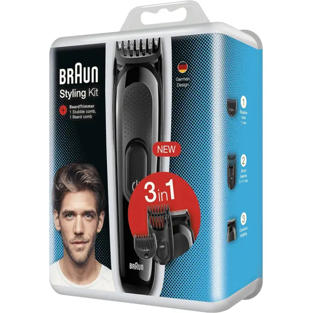 Επαναφορτιζόμενη Κουρευτική Μηχανή Braun SK2000 3 σε 1 Κατάλληλη για Τριμμάρισμα και Styling 2