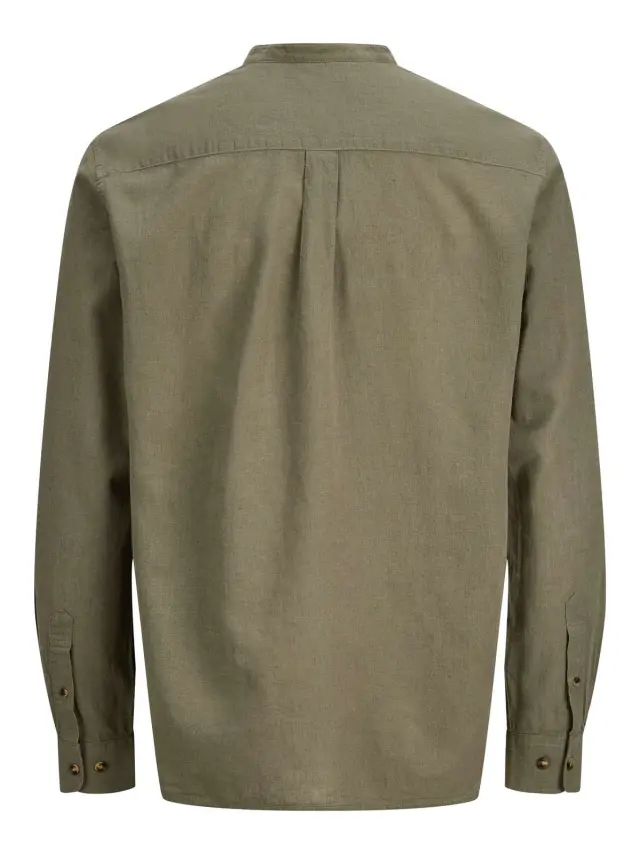 JJESUMMER LINEN BLEND TUNIC SHIRT L/S SN Dusty Olive 2