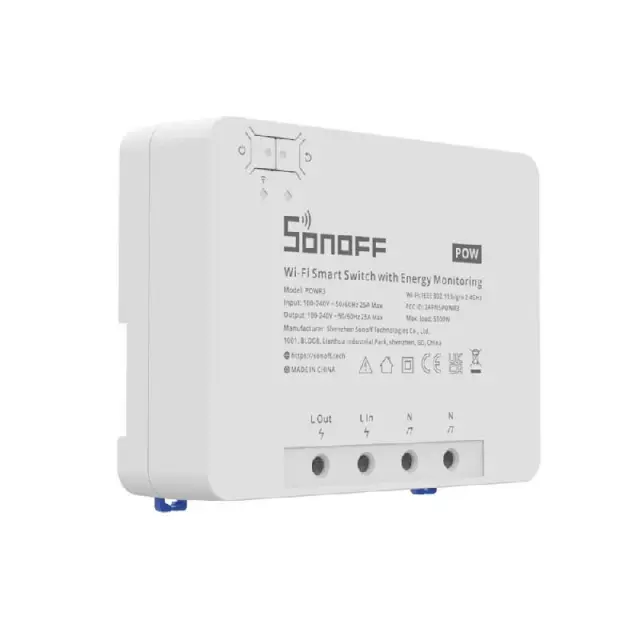 Sonoff Ενδιάμεσος Διακόπτης POWR3 High Power Smart Switch Wi-Fi σε Λευκό Χρώμα (6920075776768) 2