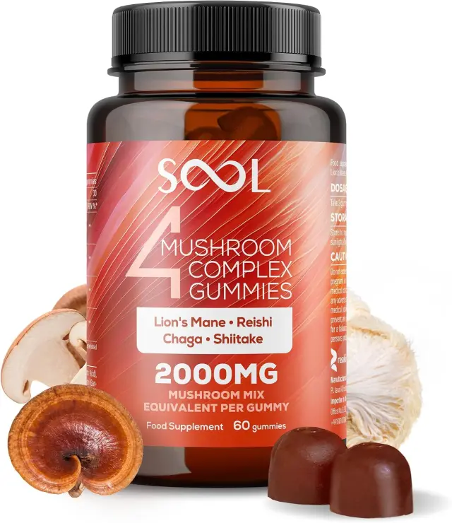 SOOL 4 Mushroom Complex Gummies 2000mg, 60pcs
