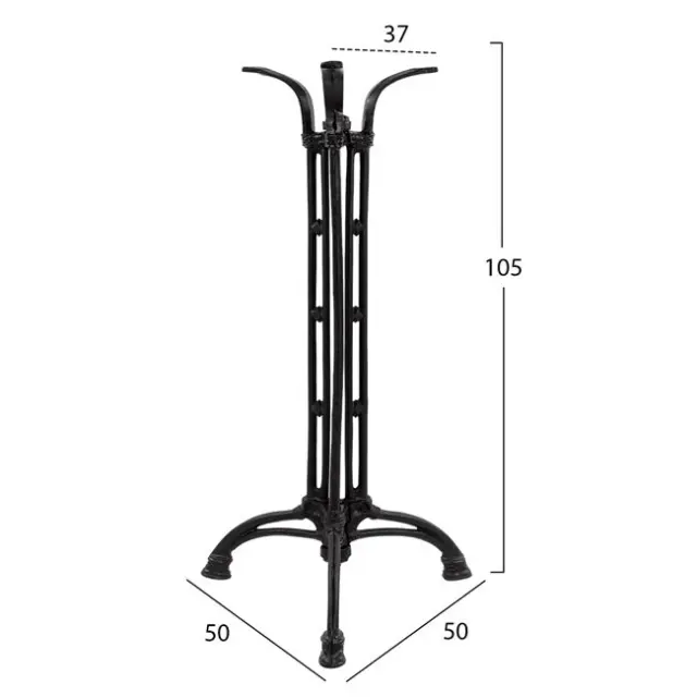 ΒΑΣΗ BAR ΑΠΟ ΜΑΝΤΕΜΙ FB9446 3ΝΥΧΗ ΣΕ ΜΑΥΡΟ ΧΡΩΜΑ 50X50X105 2
