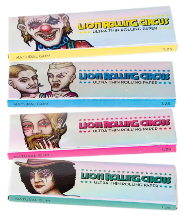 Lion Rolling Circus Χαρτάκια 1¼ - Silver Λευκό Χαρτάκι