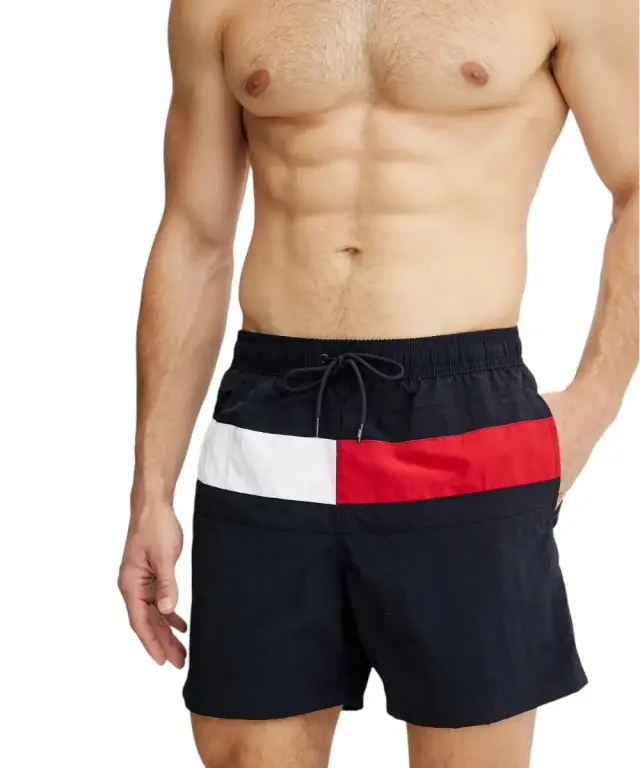 Tommy Hilfiger - Ανδρικό Μαγιό Σορτς Medium Drawstring Print UM0UM03474-DW5 Μπλε Σκούρο 2