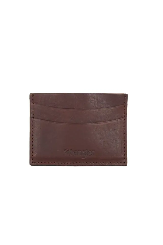Wrangler Μικρό Δερμάτινο Πορτοφόλι 112387610 - Dark Cognac 2