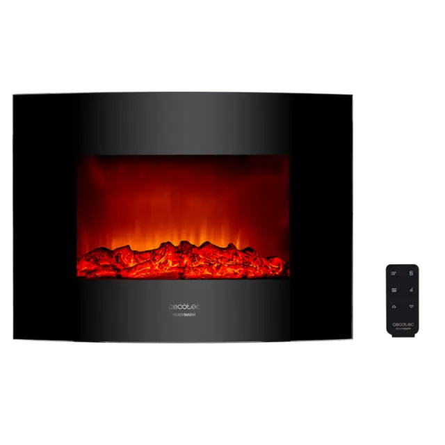 Cecotec Ready Warm 2200 Curved Flames 05365 Ηλεκτρικό Τζάκι Τοίχου 2000W με Τηλεχειριστήριο 2