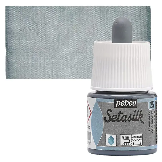 Pebeo Χρώμα Μεταξιού Setasilk - 25 Silver Grey - 45ml