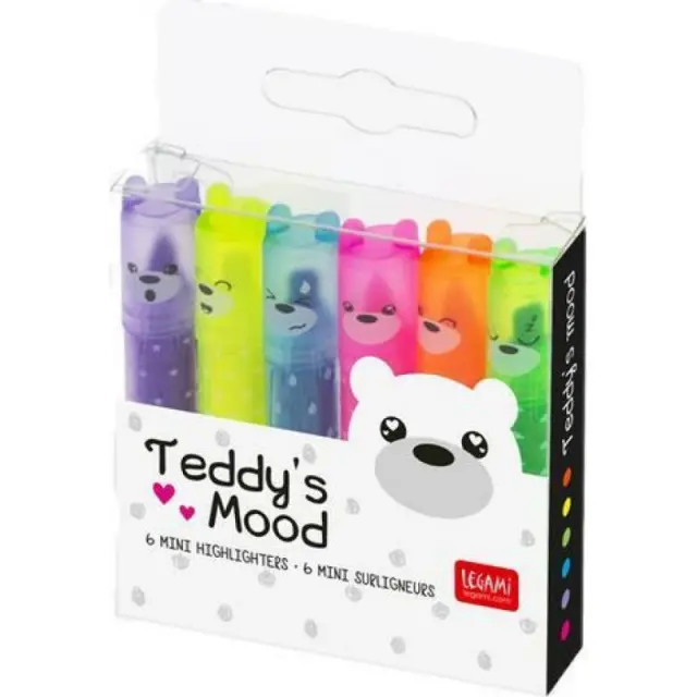 Legami Σετ 6 μίνι μαρκαδόροι υπογράμμισης Teddy s mood