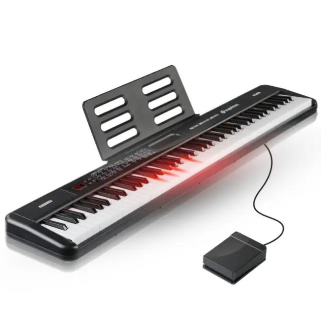 SUPRIMO 88035L Educational Digital Piano 88 Keys Illuminated Keyboard Children's Learning Instrument Music Stand Sustain Pedal Set