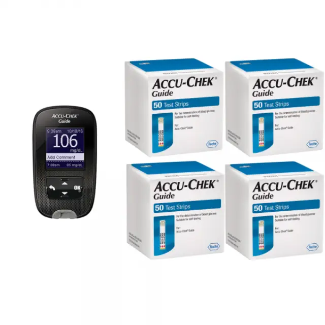 ROCHE Accu-Chek Guide 4x50ταινίες & δώρο μετρητής Accu-Chek Guide
