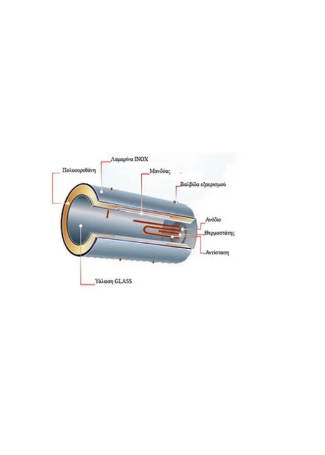 Μπόιλερ (Boiler) Ηλιακού Θερμοσίφωνα SOL-Violaris 120lt Glass/Inox Διπλής Ενέργειας 3