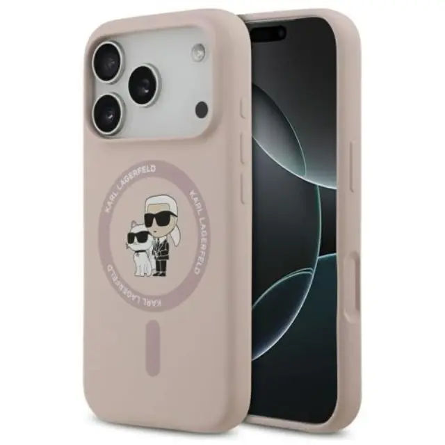 Θήκη Σιλικόνης Karl Lagerfeld Apple iPhone 18 Pro Max/ 17 Pro Max Magsafe Ring Karl & Choupette Ροζ N69348