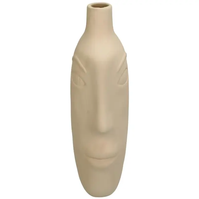 Βάζο Πρόσωπο Μπεζ Δολομίτης 18.3x11.3x28cm 2
