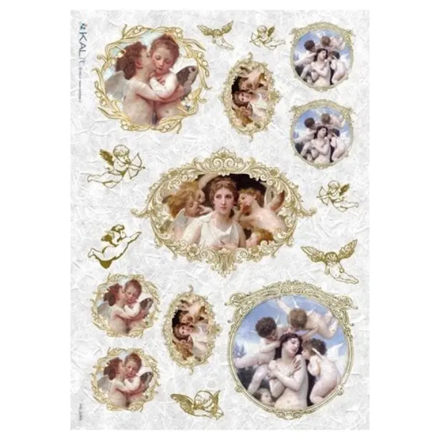 Ριζόχαρτο PaperD για Decoupage Αγγελοι σε κορνίζα 32Χ45cm