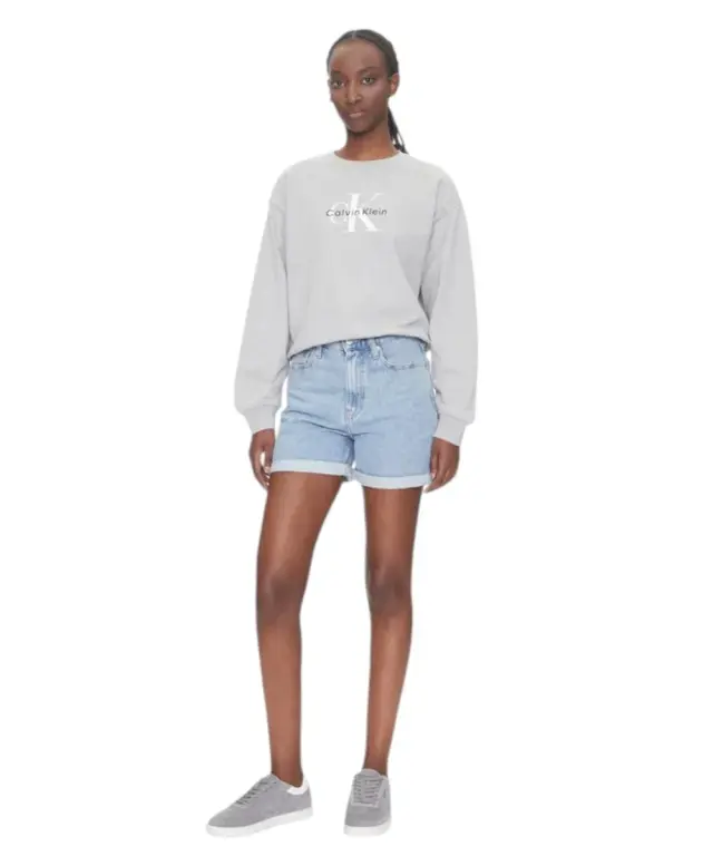 Calvin Klein - Γυναικείο Φούτερ Monologo Relaxed Fit LV047B234G-P79 Γκρι - S 2