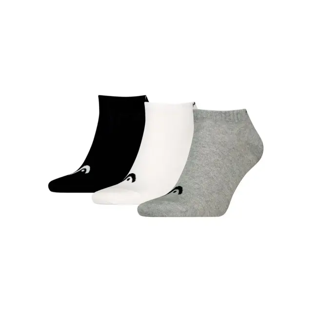 HEAD Ανδρικές Κάλτσες All Sports Training Sneakers - 3 Ζεύγη, Χρώμα Γκρι-Λευκό-Μαύρο