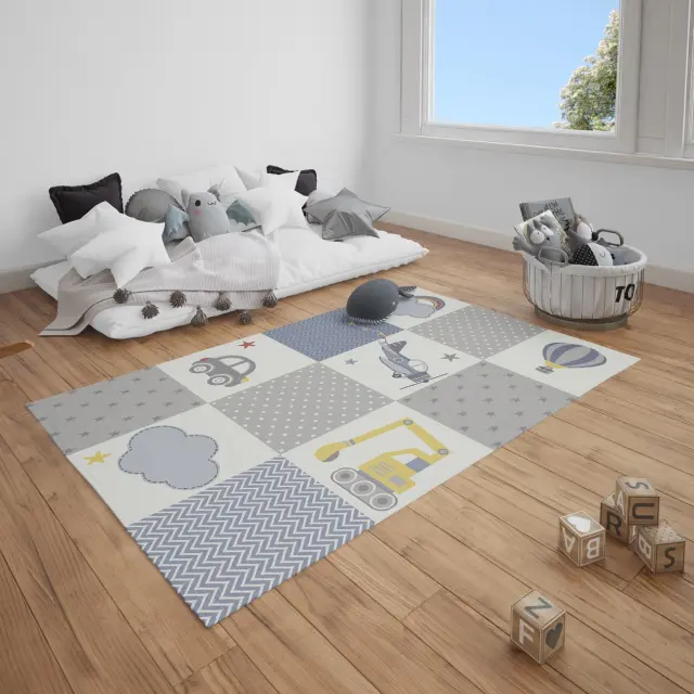 Χαλί 160x230 Παιδικό Premium Viopros Οσκαρ Μπλε