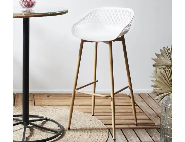 Σκαμπό μπαρ Malaga Home Deco Factory με διαστάσεις 45.5x47.6x88cm - White HDO7285