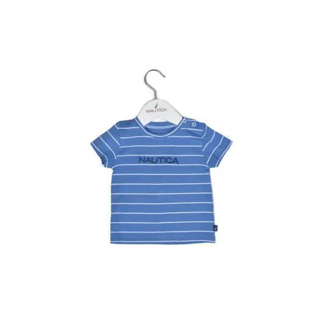 Nautica Des.11 T-Shirt Jersey Organic Μπλε Ριγέ 80Cm 9-12 Μηνών