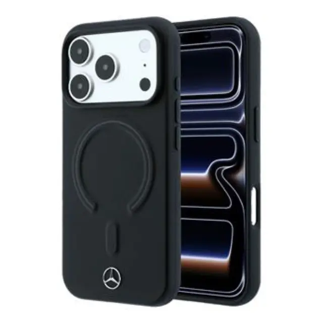 Mercedes PU Leather 3D MagSafe Case for iPhone 18 Pro Black/Anthracite