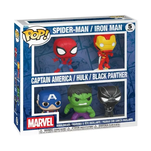 Φιγούρες Funko POP! Marvel - Spider-Man, Iron Man, Captain America, Hulk & Black Panther 5-Pack 2