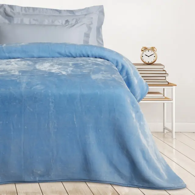 Κουβέρτα 160x220 Μονή Velour 700gsm Das Home 0291 Baby Blue 100% Ακρυλικό