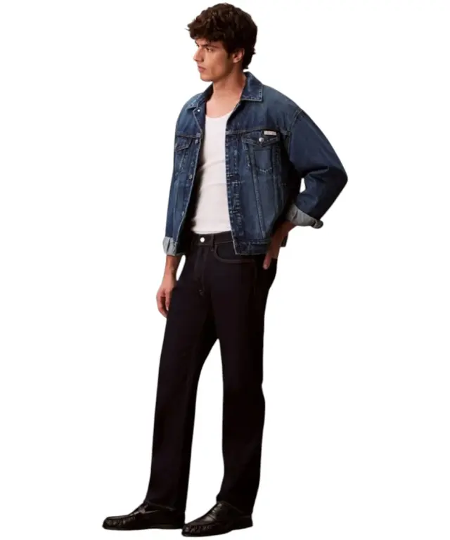 Calvin Klein – Ανδρικό Jeans Classic Topstitched Straight Leg LV04RF946G-N8D Μπλε Σκούρο 2