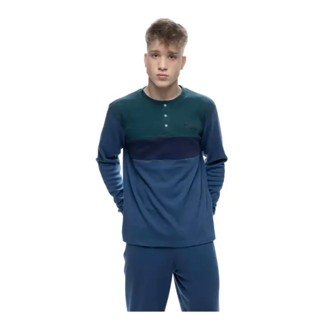 Galaxy Ανδρική Πυτζάμα Classic Tricolore, Χρώμα Κυπαρισσί