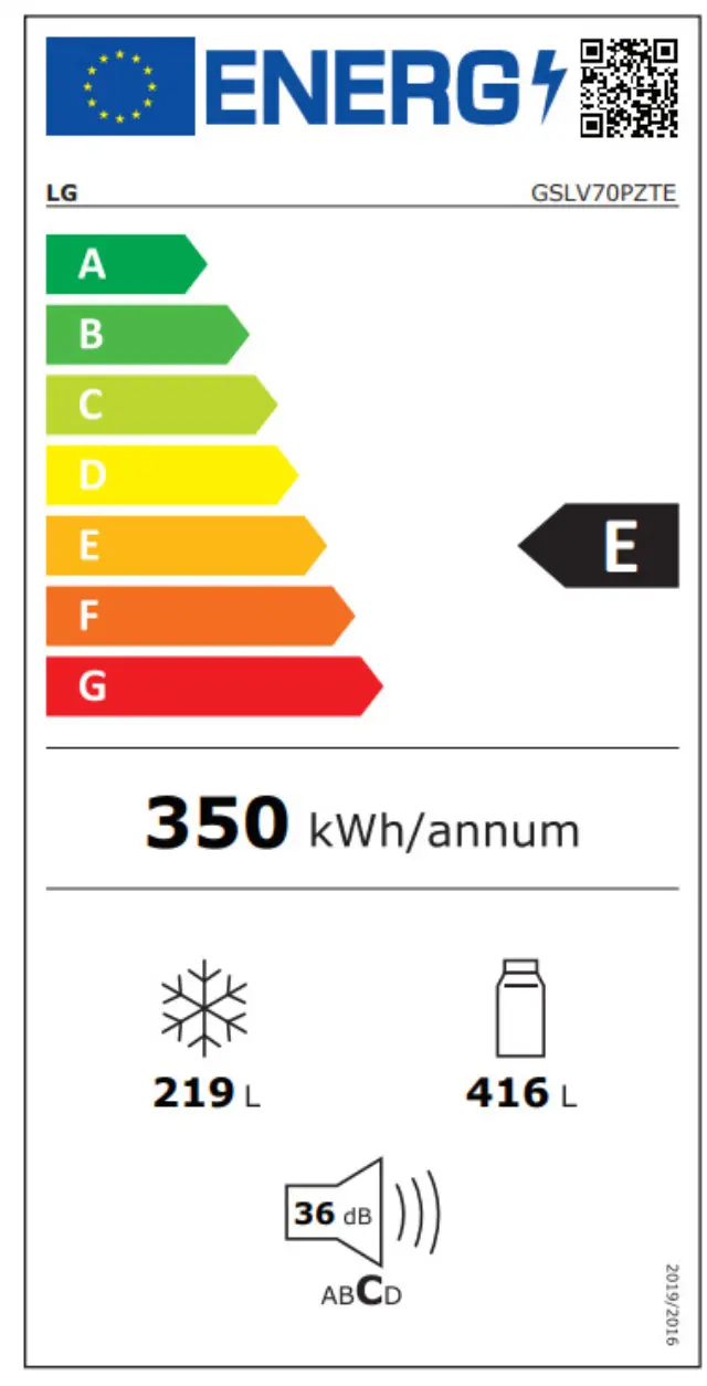 ΨΥΓΕΙΟ ΝΤΟΥΛΑΠΑ (179χ91χ73,5) GSLV70PZTE LG (E) 2