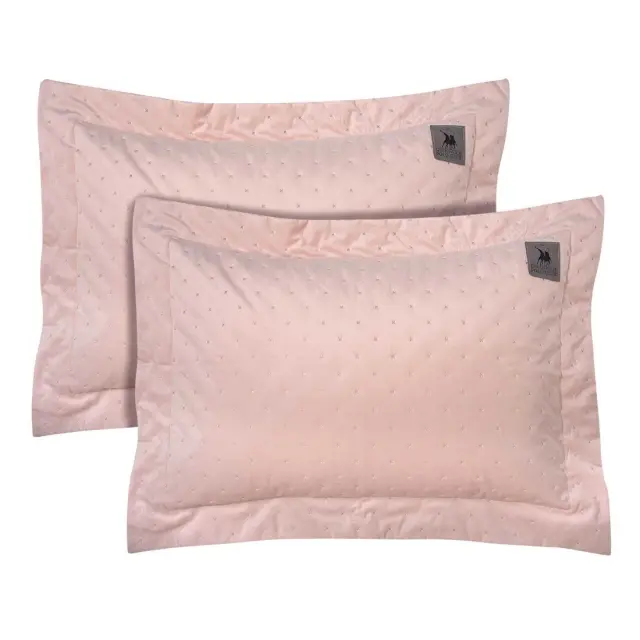 Ζεύγος Μαξιλαροθήκες 50x70+7 Oxford Classic Greenwich Polo Club 3431 Ροζ 100% Microfiber