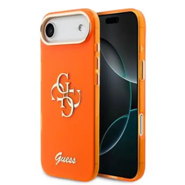 Guess IML 4G Script Metal Logo Case for iPhone Air Orange