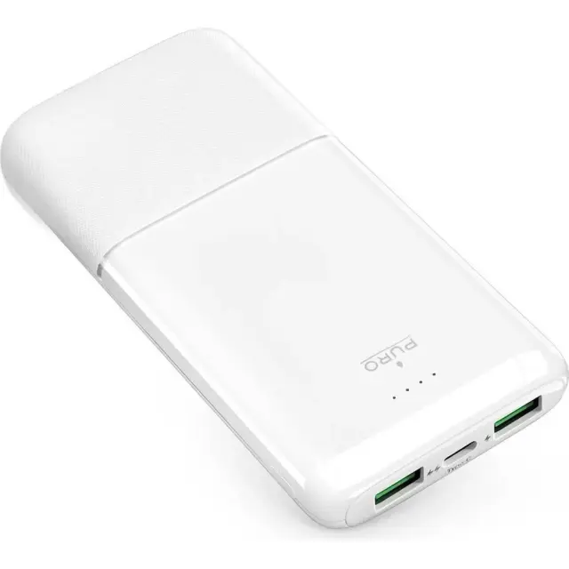 Puro® Daily 10 Plus Powerbank με 2xUSB-A/1xUSB-C 10000mAh 22.5W- White.