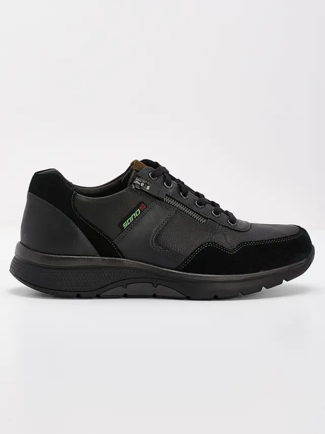 Mephisto/Sano Sneakers Ανδρικό δέρμα/δέρμα Nubuck Μαύρο SAN/AMORY BLACK 2