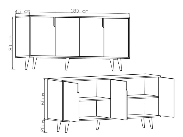 Κονσόλα FLEDAS Sapphire Δρυς 180x45x80 2