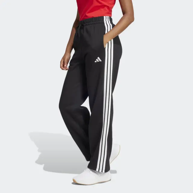 adidas Sportswear Women's 3-Stripes Open Hem Fleece Pants Μαύρο JE1300 (adidas Sportswear) - Large