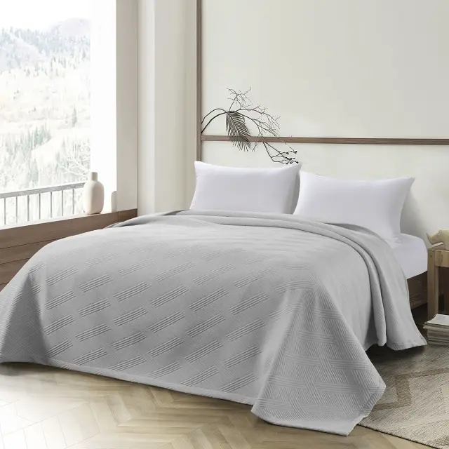 Beauty Home Κουβέρτα ζακάρ μονή Point Art 11175 170x270 Γκρι 2